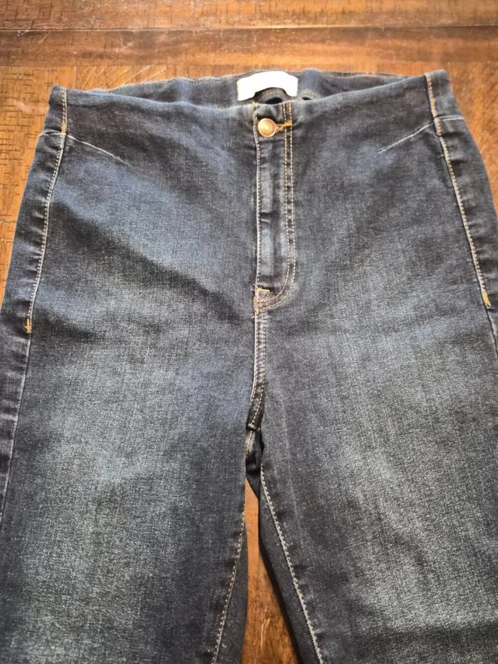 Free People Feel Like Sunshine Blue Denim Dark Wash Jeans Pant Size 31 G715
